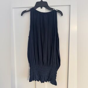 Ramy Brook Navy silk Sleeveless Tank Top